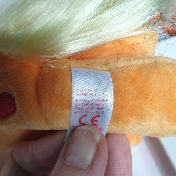 Ty My Little Pony Applejack 7.5" Plush Beanie Baby 2014 Tags Apples Embroidered - Picture 8 of 9
